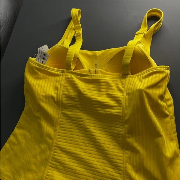 Addition Elle Yellow Ribbed Fitted Tank Top - Picture 2 of 5